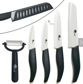 Rirool 5 Pcs Ceramic Knife Set, Professional Home Kitchen Knife with Covers