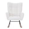 Teddy Upholstered Nursery Rocking Chair for Living Room Bedroom(WHITE Teddy)