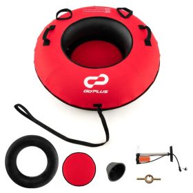 40" Inflatable Snow Sled for Kids and Adults (Color: Red)