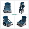 Low Folding Camping Chair, Portable Beach Chairs, Mesh Back Lounger For Outdoor Lawn Beach Camp Picnic