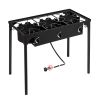 Outdoor Camp Stove High Pressure Propane Gas Cooker Portable Cast Iron Patio Cooking Burner (Three Burner 225000-BTU)