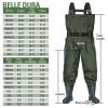 BELLE DURA Fishing Waders Chest Waterproof Light Weight Nylon Bootfoot Waders for Men Women with Boots