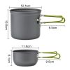 Outdoor Pot Set For 1-2 People Portable Camping Cooker With Cutlery